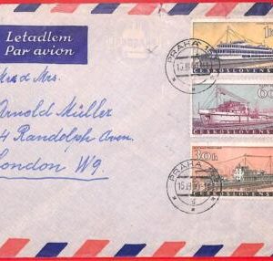 aa0631 - CZECHOSLOVAKIA - Postal History - COVER to ENGLAND 1960 Ships BOATS