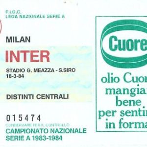 69640- Vecchio  BIGLIETTO PARTITA CALCIO - 1983/1984 : MILAN / INTER