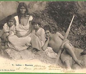 ah2803 -  BRAZIL - VINTAGE POSTCARD Postal Antigua - Indios ETHNIC - Guarany