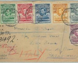 67631 - BASUTOLAND - Postal History - Cover from MAFETENG twice redirected! 1938
