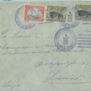 86038 - GUATEMALA - POSTAL HISTORY -  COVER to SWITZERLAND 1921