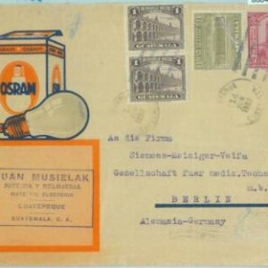86041 - GUATEMALA - POSTAL HISTORY - ADVERTISING COVER to GERMANY 1932 Lighting