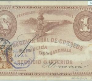 86022 - GUATEMALA - POSTAL HISTORY -  forwarded STATIONERY CARD  1895 - TRAINS
