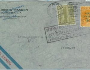 86042 - GUATEMALA - POSTAL HISTORY - Overprinted stamps INTERNAL AIRMAIL COVER