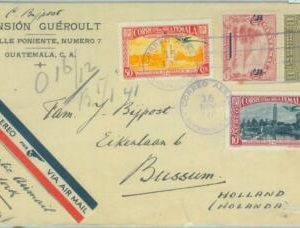 86027 - GUATEMALA - POSTAL HISTORY - Censored  COVER to NETHERLANDS 1940