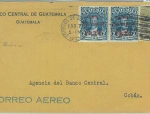 86046 - GUATEMALA - POSTAL HISTORY - Overprinted stamps INTERNAL AIRMAIL COVER