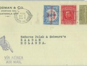 86045 - GUATEMALA - POSTAL HISTORY - Overprinted stamps on AIRMAIL COVER 1934