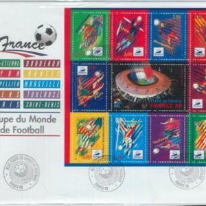 79260 - FRANCE - Postal History - Souvenir Sheet  FDC COVER  1998 - FOOTBALL