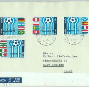 67894 -  PERU - POSTAL HISTORY -   Cover to SWITZERLAND   1978: FOOTBALL