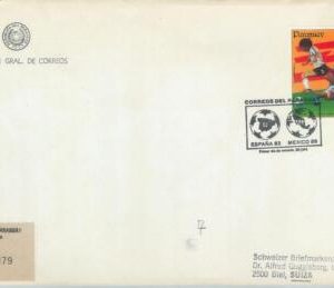 79045 - PARAGUAY - POSTAL HISTORY -  FOOTBALL postmark on REGISTERED COVER 1986