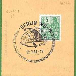af3674 - Germany DDR - POSTAL HISTORY - special èpstmark ROWING Canoes 1961