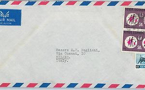 61380 - British KUT KENYA - POSTAL HISTORY: MIXED FRANKING on COVER to ITALY