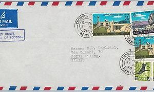 61377 - British KUT KENYA  - POSTAL HISTORY: MIXED FRANKING on COVER to ITALY
