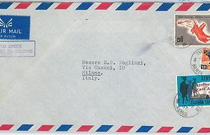 61382  - British KUT KENIA - POSTAL HISTORY: MIXED FRANKING on COVER to ITALY