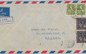 61384  -  British KUT - POSTAL HISTORY:   COVER to ITALY 1963
