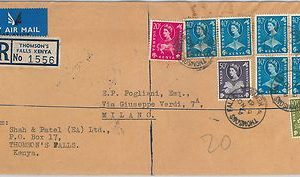 61390  -  British KUT - POSTAL HISTORY: REGISTERED  COVER to ITALY 1961