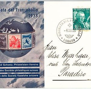 58455 -  SWITZERLAND - POSTAL HISTORY:  SPECIAL POSTCARD  1938 - STAMP DAY