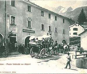 31280 Vintage postcard: SWITZERLAND - SCHWEIZ : Simplon, Valais - POST CARRIAGE!