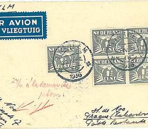 FIRST FLIGHT cover: MULLER #235 - NETHERLANDS 1936 AMSTERDAM  PRAGA