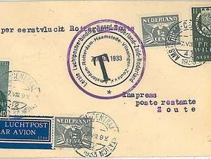 FIRST FLIGHT cover: MULLER #183 - NETHERLANDS 1933