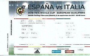 69410 -  BIGLIETTO PARTITA CALCIO 2017:   SPAGNA / ITALY  - World Cup