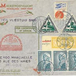 FIRST FLIGHT : MULLER #207 - NETHERLANDS  SURINAME  CURACAO - SIGNED by PILOT
