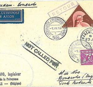FIRST FLIGHT cover: MULLER # 242 - NETHERLANDS 1936