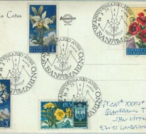 67465 -  SAN MARINO - Postal History - SPECIAL POSTMARK on CARD 1975  -  Flowers