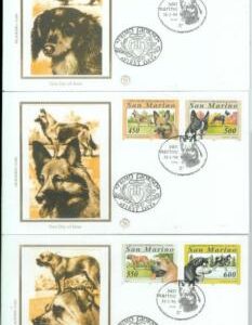 82673 - SAN MARINO - POSTAL HISTORY - SET of 3 FDC covers - DOGS  1994