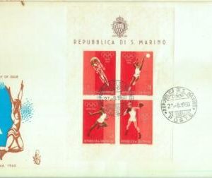 84757 - SAN MARINO - Postal History - Souvenir/S on 2 FDC COVER 1960  OLYMPICS