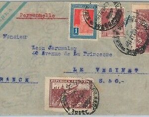 65393 - ARGENTINA - Postal History -  AIRMAIL COVER to  FRANCE 1932 - FLAGS