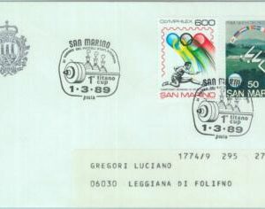 89819 - SAN MARINO - Postal History - SPECIAL POSTMARK 1989 SPORT Weightlifting