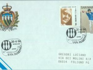 89820 - SAN MARINO - Postal History - SPECIAL POSTMARK 1990  SPORT Bowling