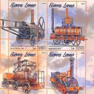 A6933 - SIERRA LEONE - ERROR MISPER Stamp Sheet - 2019 - First  Trains,transport