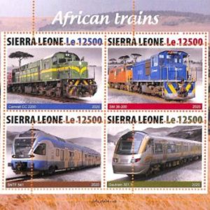 A6938 - SIERRA LEONE - ERROR MISPER Stamp Sheet - 2020 - African trains