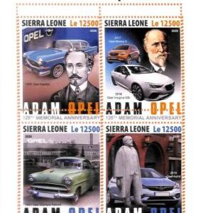 A6928 - SIERRA LEONE - ERROR MISPERF Stamp Sheet - 2020 - Adam Opel , Cars