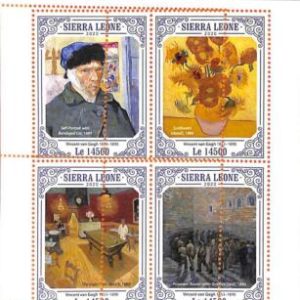 A6915- SIERRA LEONE - ERROR MISPERF Stamp Sheet - 2020 - VINCENT VAN GOGH, art