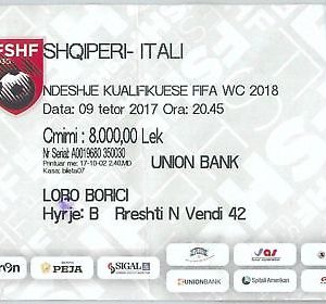 69435 -  BIGLIETTO PARTITA CALCIO 2017 : ALBANIA /   ITALY  Campionato FIFA