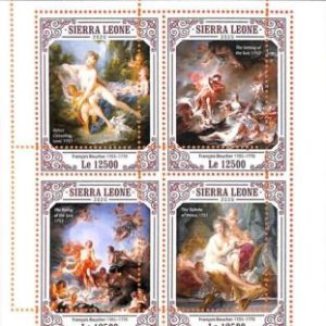 A6903 - SIERRA LEONE - ERROR MISPERF Stamp Sheet - 2020 - ART, FRANCOIS BOUCHER