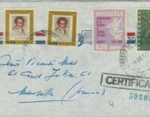 74551 - VENEZUELA - POSTAL HISTORY -  REGISTERED COVER  to FRANCE 1960's