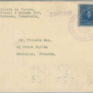 74549 - VENEZUELA - POSTAL HISTORY -  COVER  to FRANCE 1937 - TOBACCO Smoking