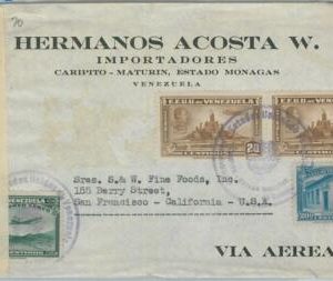 74556 - VENEZUELA - POSTAL HISTORY -  AIRMAIL COVER  to USA 19424 - CENSOR TAPE