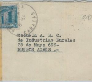 74557 - VENEZUELA - POSTAL HISTORY -  COVER  to ARGENTINA  - CENSOR TAPE