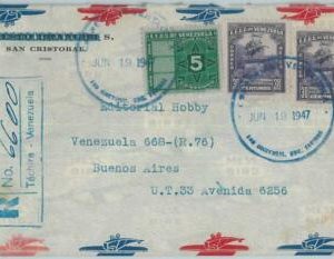 74577 - VENEZUELA - POSTAL HISTORY -  REGISTERED COVER to ARGENTINA  1947