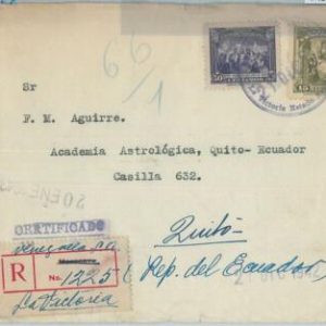 74576 - VENEZUELA - POSTAL HISTORY -  REGISTERED COVER to ECUADOR 1949