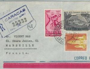74582 - VENEZUELA - POSTAL HISTORY -  REGISTERED Airmail COVER to FRANCE 1966