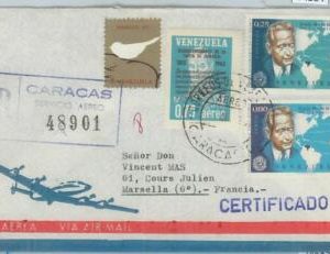 74584 - VENEZUELA - POSTAL HISTORY -  REGISTERED Airmail COVER to FRANCE 1960's