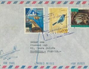 74588 - VENEZUELA - POSTAL HISTORY -  REGISTERED COVER to FRANCE 1960's BIRDS