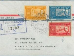 74596 - VENEZUELA - POSTAL HISTORY -  REGISTERED Airmail COVER to FRANCE 1967