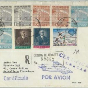 74597 - VENEZUELA - POSTAL HISTORY -  REGISTERED  COVER to FRANCE 1965 - fishing